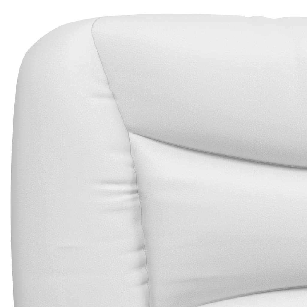 Bed with mattress white and black 160x200 cm artificial leather