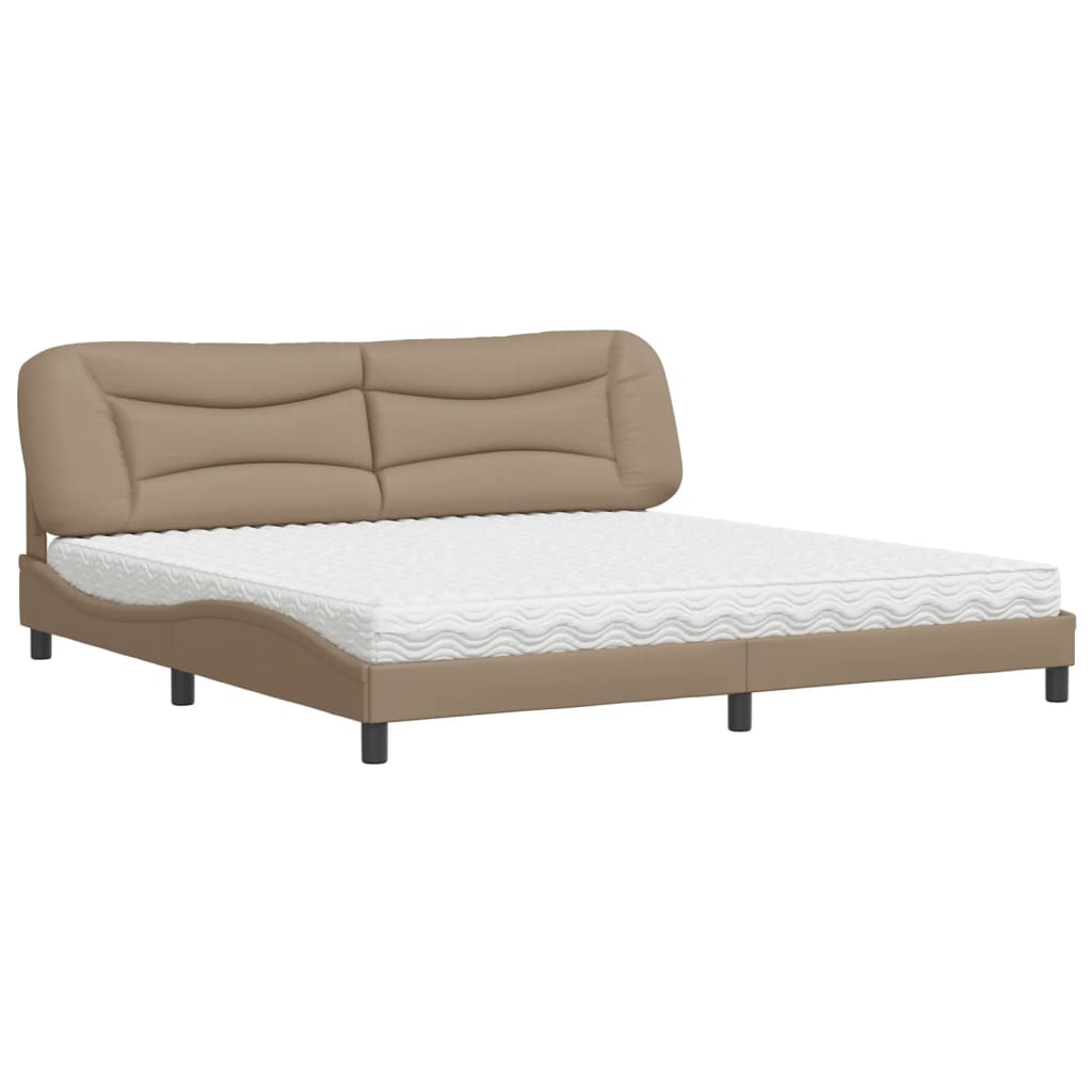 Bett mit Matratze "Hvar" Cappuccino-Braun 200x200 cm Kunstleder