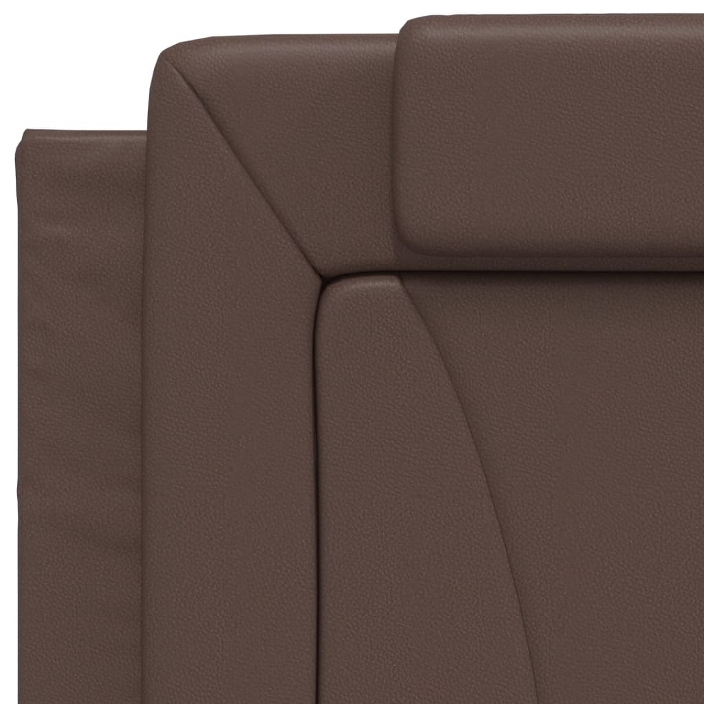 Bed with mattress brown 80x200 cm artificial leather