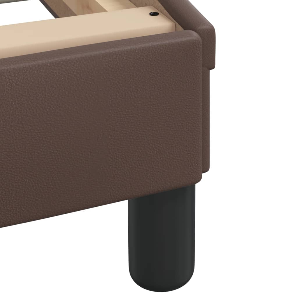 Bed with mattress brown 80x200 cm artificial leather