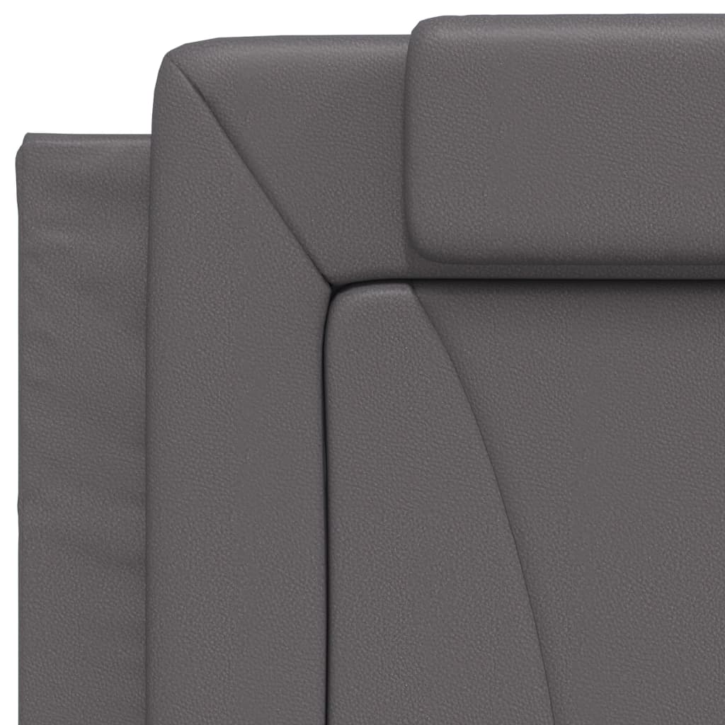 Bett "Viana" mit Matratze Grau 90x200 cm Kunstleder
