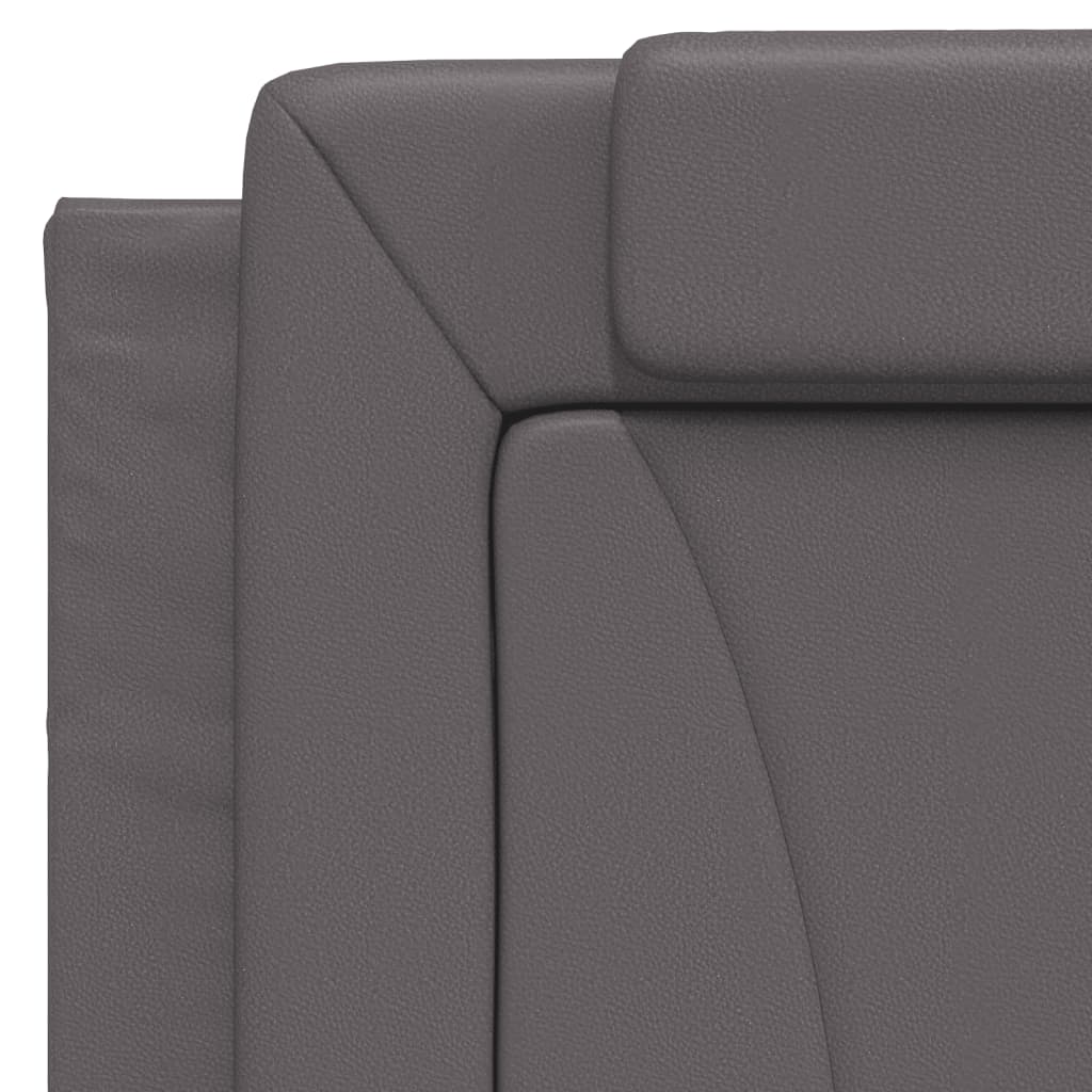 Bed with mattress grey 100x200 cm artificial leather