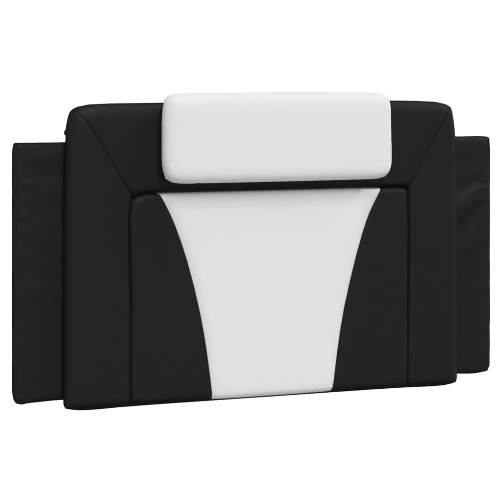 Bed with mattress black and white 100x200 cm artificial leather