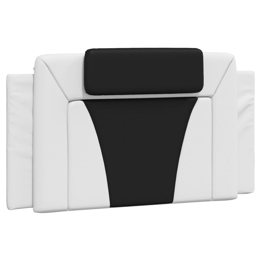 Bed with mattress white and black 100x200 cm artificial leather