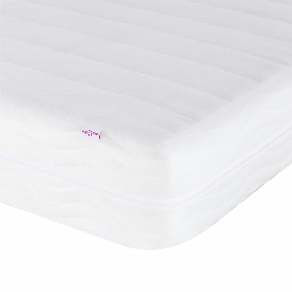 Bed with mattress white and black 100x200 cm artificial leather