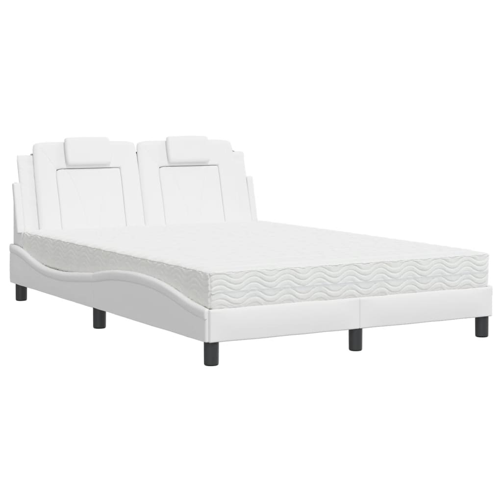 Bett "Viana" mit Matratze Weiß 120x200 cm Kunstleder