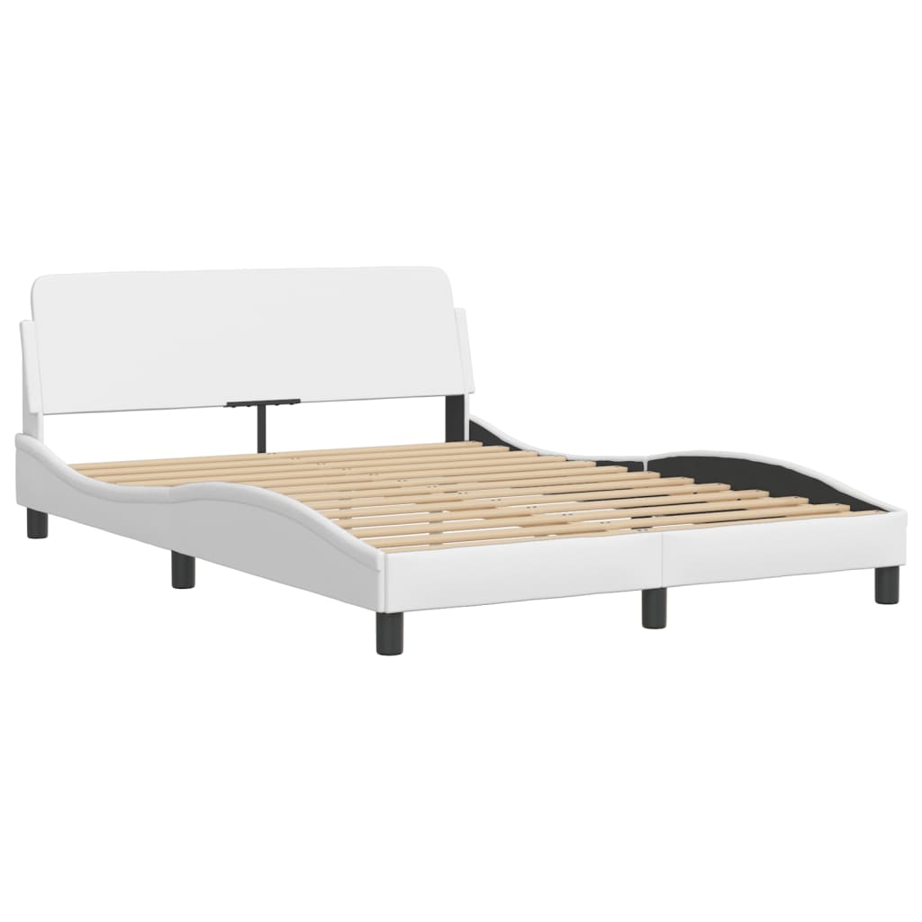 Bett "Viana" mit Matratze Weiß 120x200 cm Kunstleder