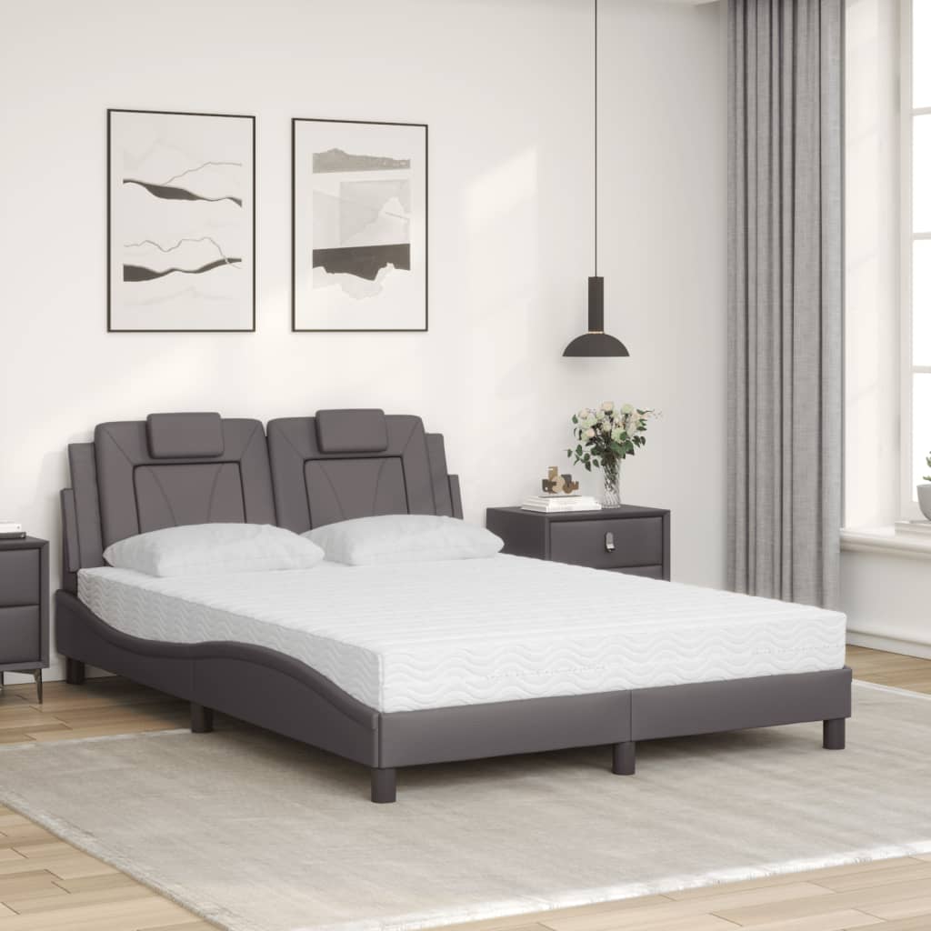Bett "Viana" mit Matratze Grau 120x200 cm Kunstleder