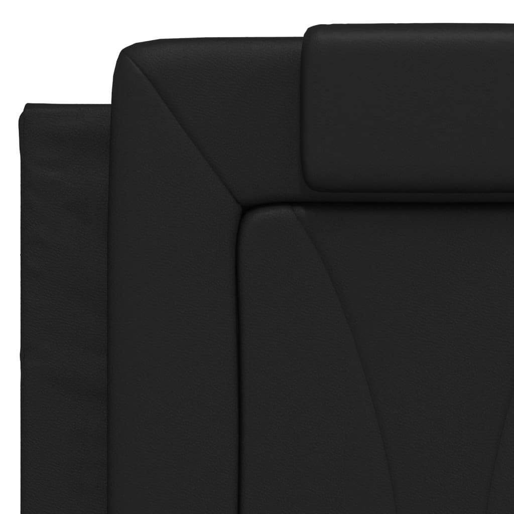 Bett "Viana" mit Matratze Schwarz 140x190 cm Kunstleder