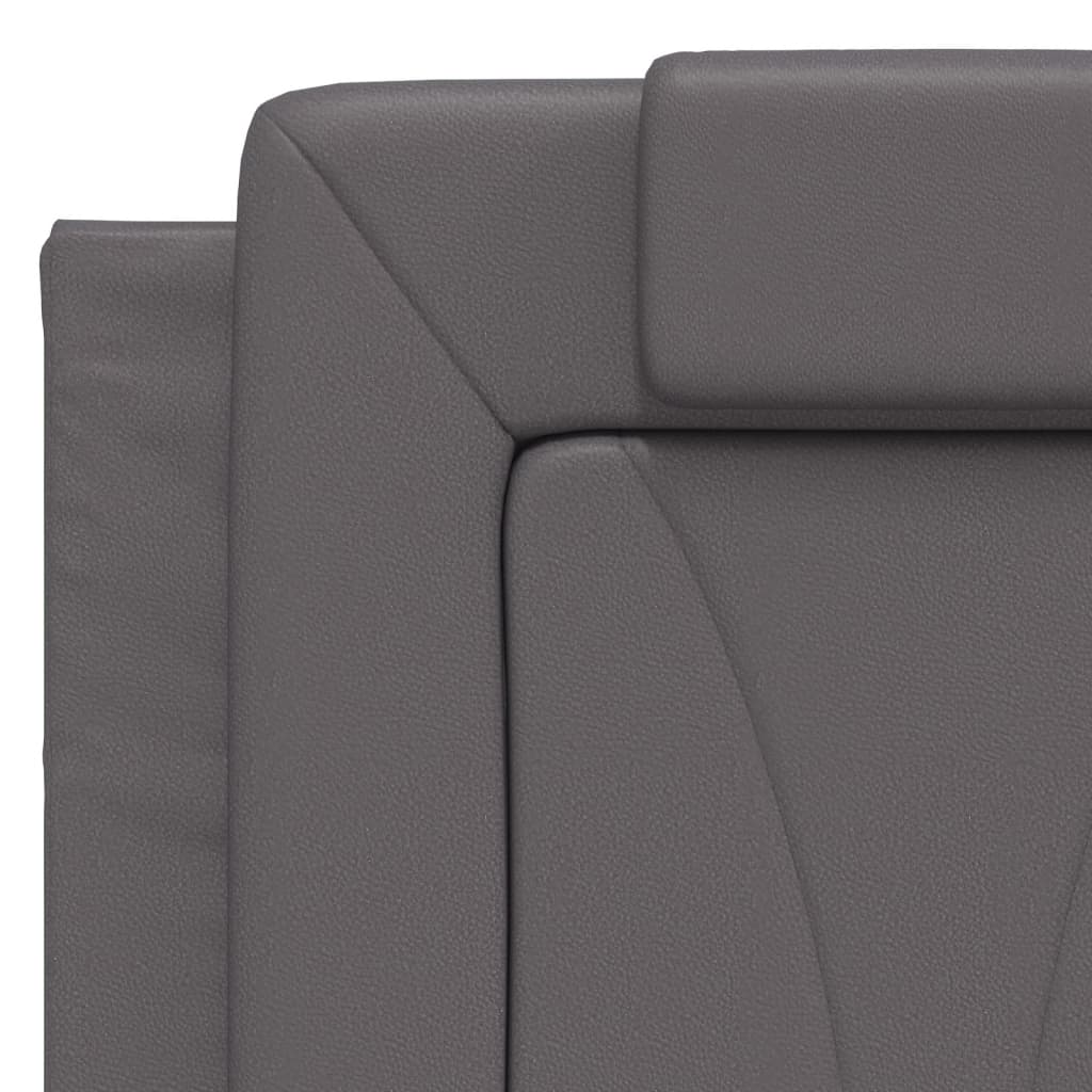 Bett "Viana" mit Matratze Grau 140x190 cm Kunstleder