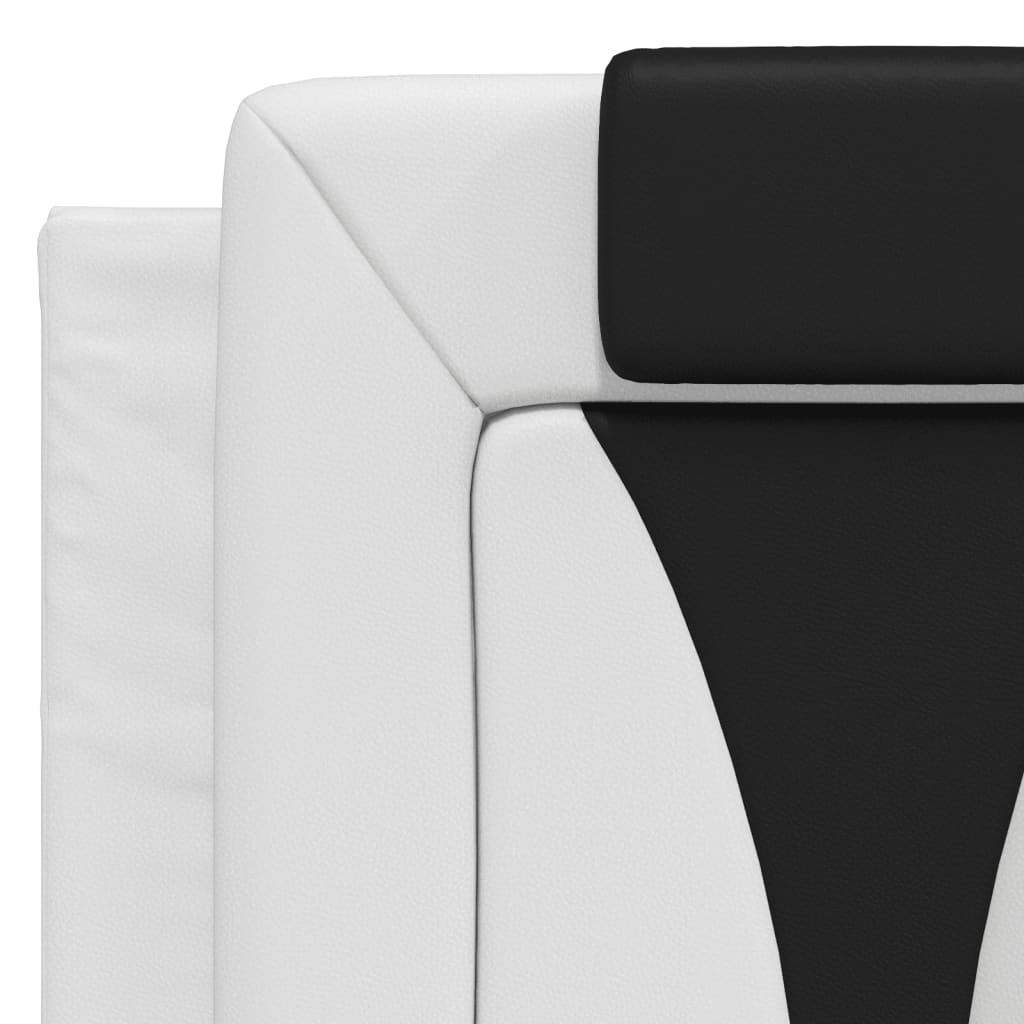 Bett "Viana" mit Matratze Weiß und Schwarz 140x190 cm Kunstleder
