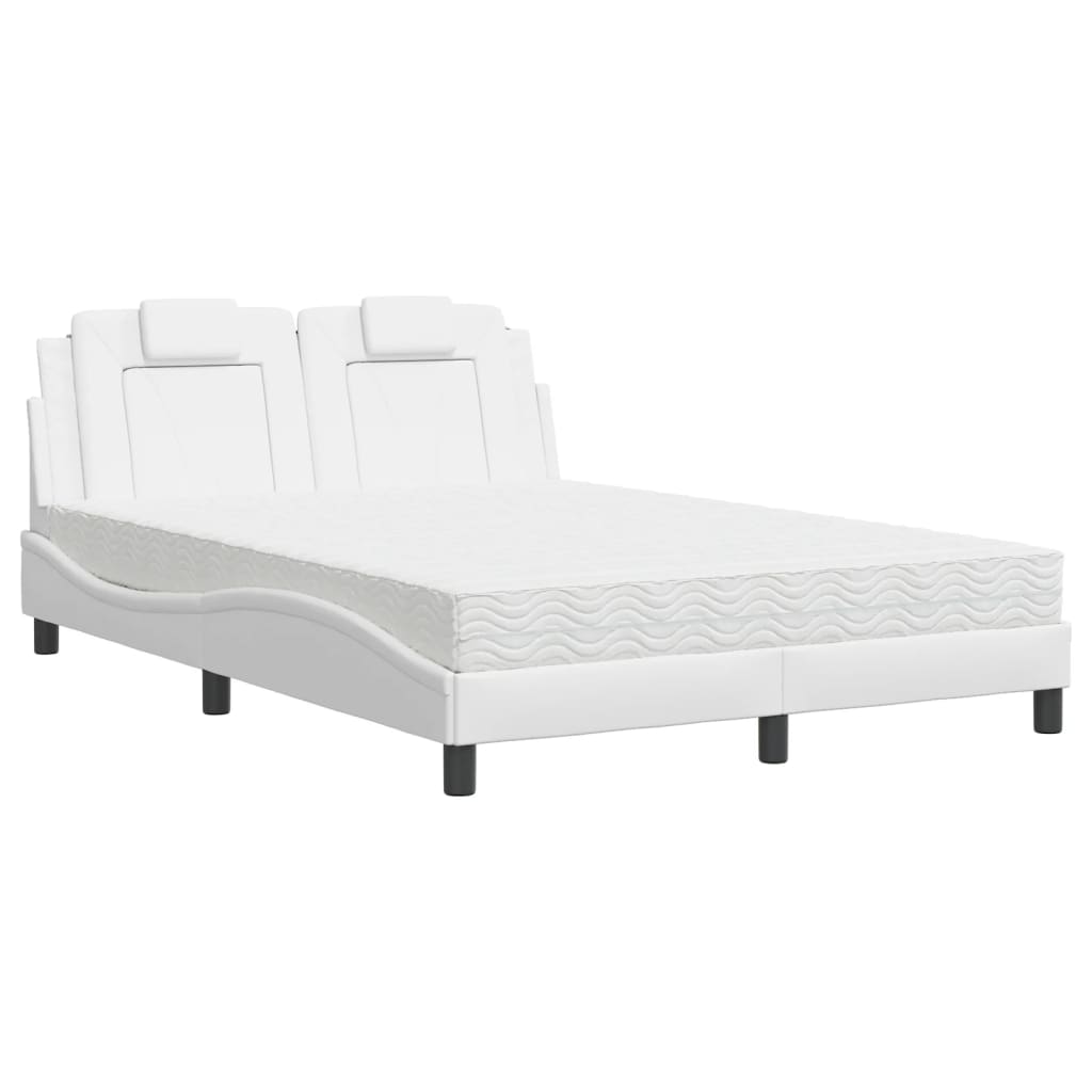Bett "Viana" mit Matratze Weiß 140x200 cm Kunstleder