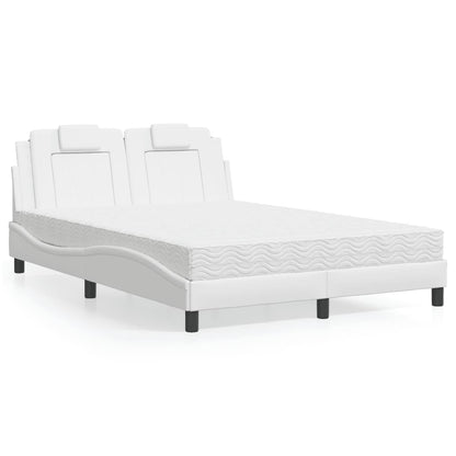 Bett "Viana" mit Matratze Weiß 140x200 cm Kunstleder