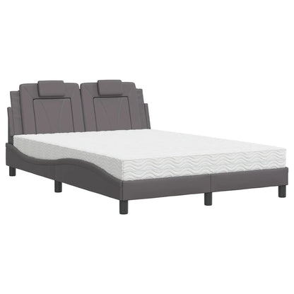 Bett "Viana" mit Matratze Grau 140x200 cm Kunstleder