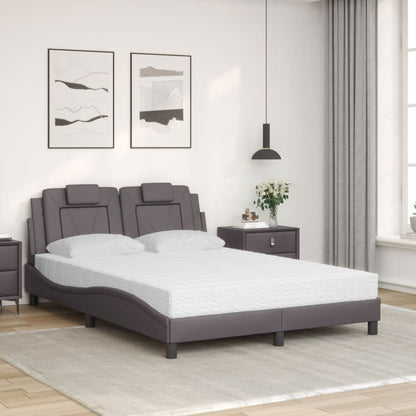 Bett "Viana" mit Matratze Grau 140x200 cm Kunstleder