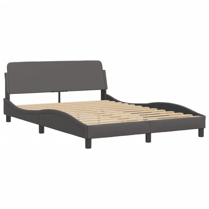 Bett "Viana" mit Matratze Grau 140x200 cm Kunstleder