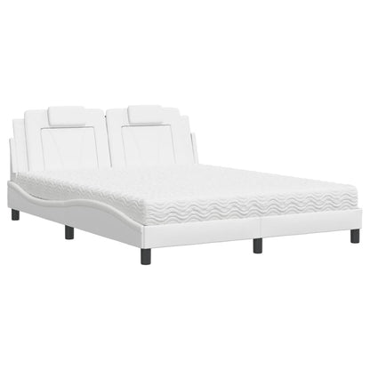 Bett "Viana" mit Matratze Weiß 160x200 cm Kunstleder