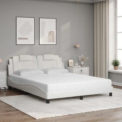 Bett "Viana" mit Matratze Weiß 160x200 cm Kunstleder