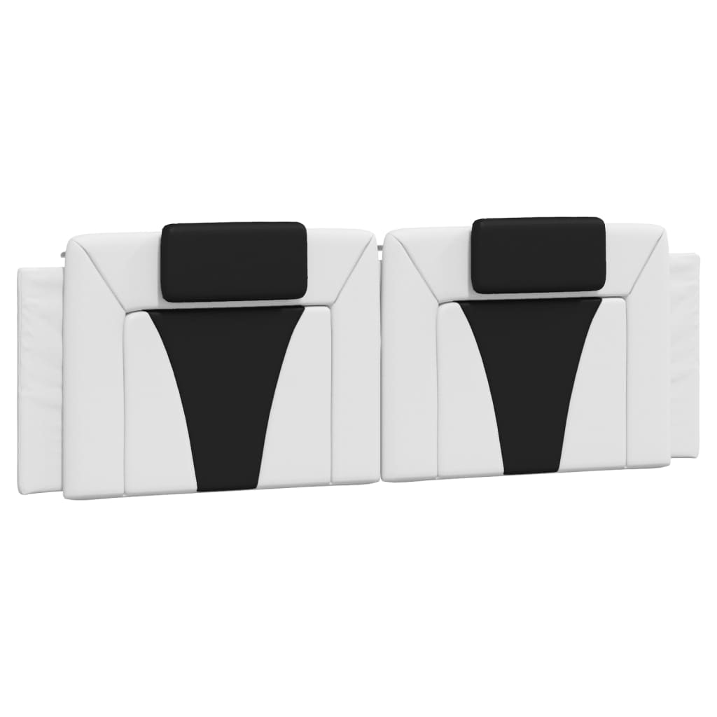 Bed with mattress white and black 160x200 cm artificial leather