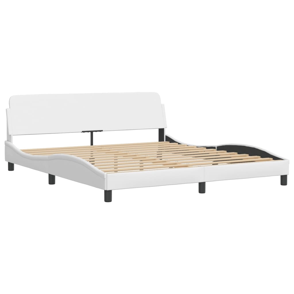 Bett "Viana" mit Matratze Weiß 180x200 cm Kunstleder