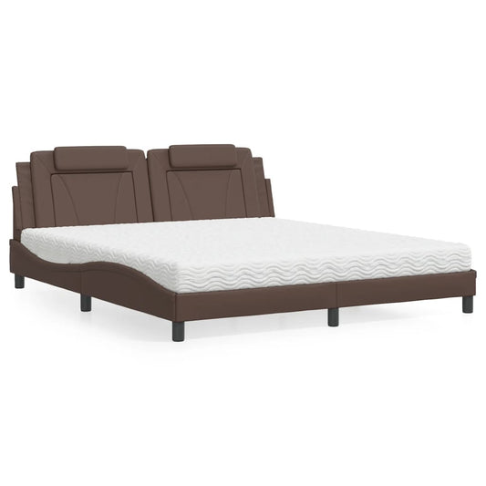 Bett "Viana" mit Matratze Braun 180x200 cm Kunstleder