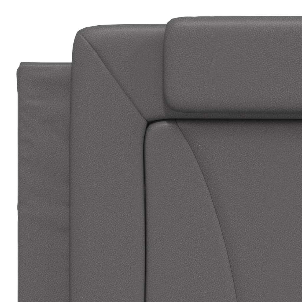 Lit « Viana » avec matelas gris 180x200 cm en similicuir
