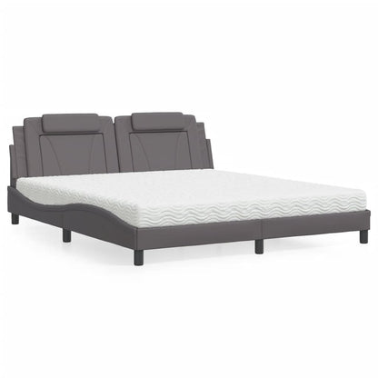 Bett "Viana" mit Matratze Grau 180x200 cm Kunstleder