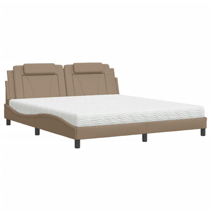 Bett "Viana" mit Matratze Cappuccino 180x200 cm Kunstleder