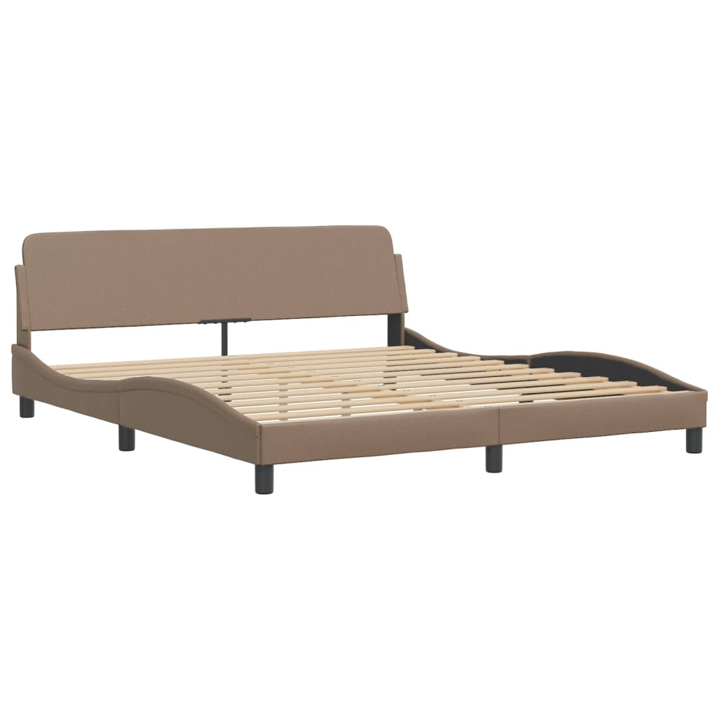 Bett "Viana" mit Matratze Cappuccino-Braun 180x200 cm Kunstleder