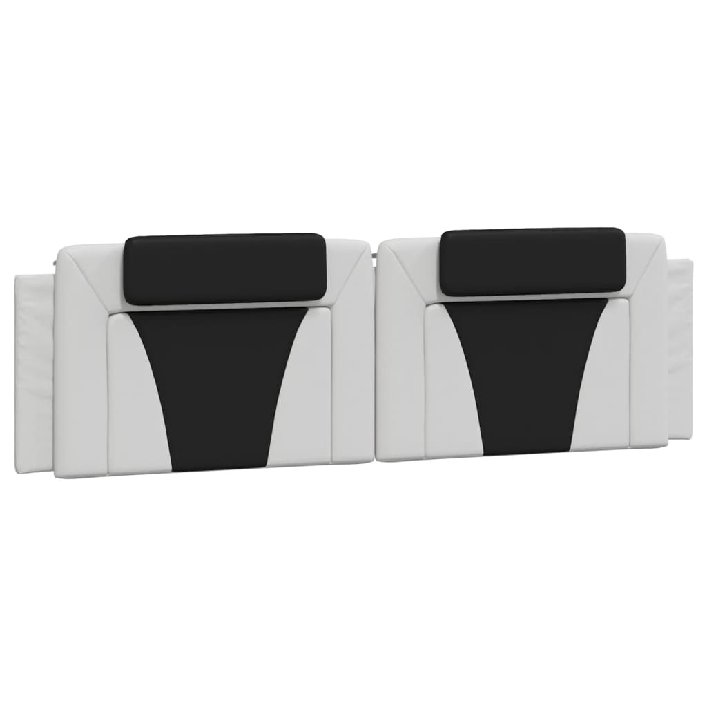 Bed with mattress white and black 180x200 cm artificial leather