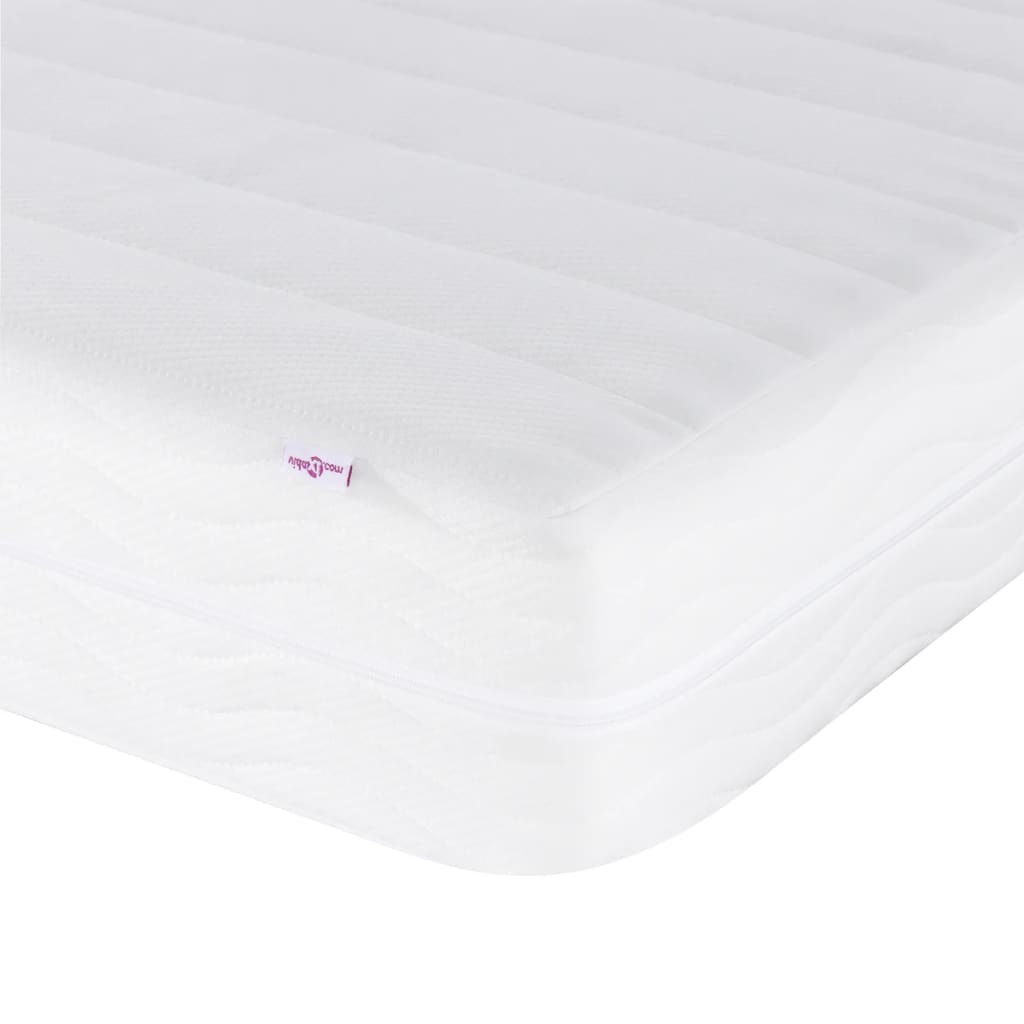 Bed with mattress white and black 180x200 cm artificial leather