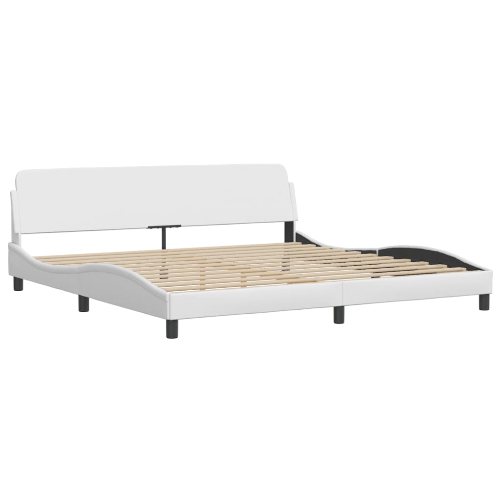 Bett "Viana" mit Matratze Weiß 200x200 cm Kunstleder