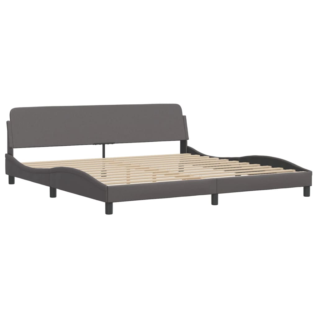 Bett "Viana" mit Matratze Grau 200x200 cm Kunstleder