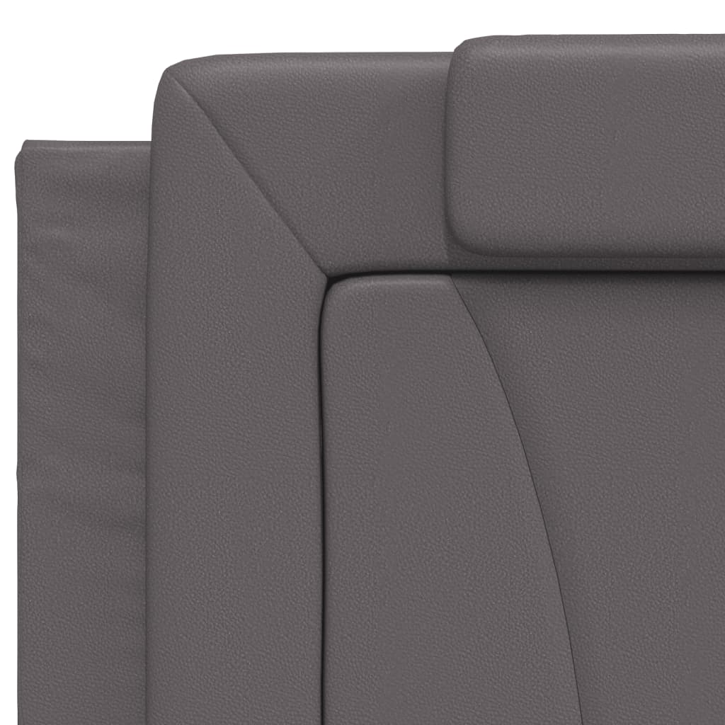 Bett "Viana" mit Matratze Grau 200x200 cm Kunstleder