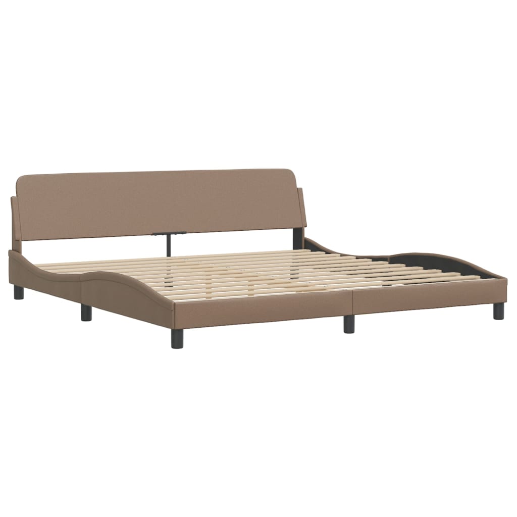 Bett "Viana" mit Matratze Cappuccino-Braun 200x200 cm Kunstleder