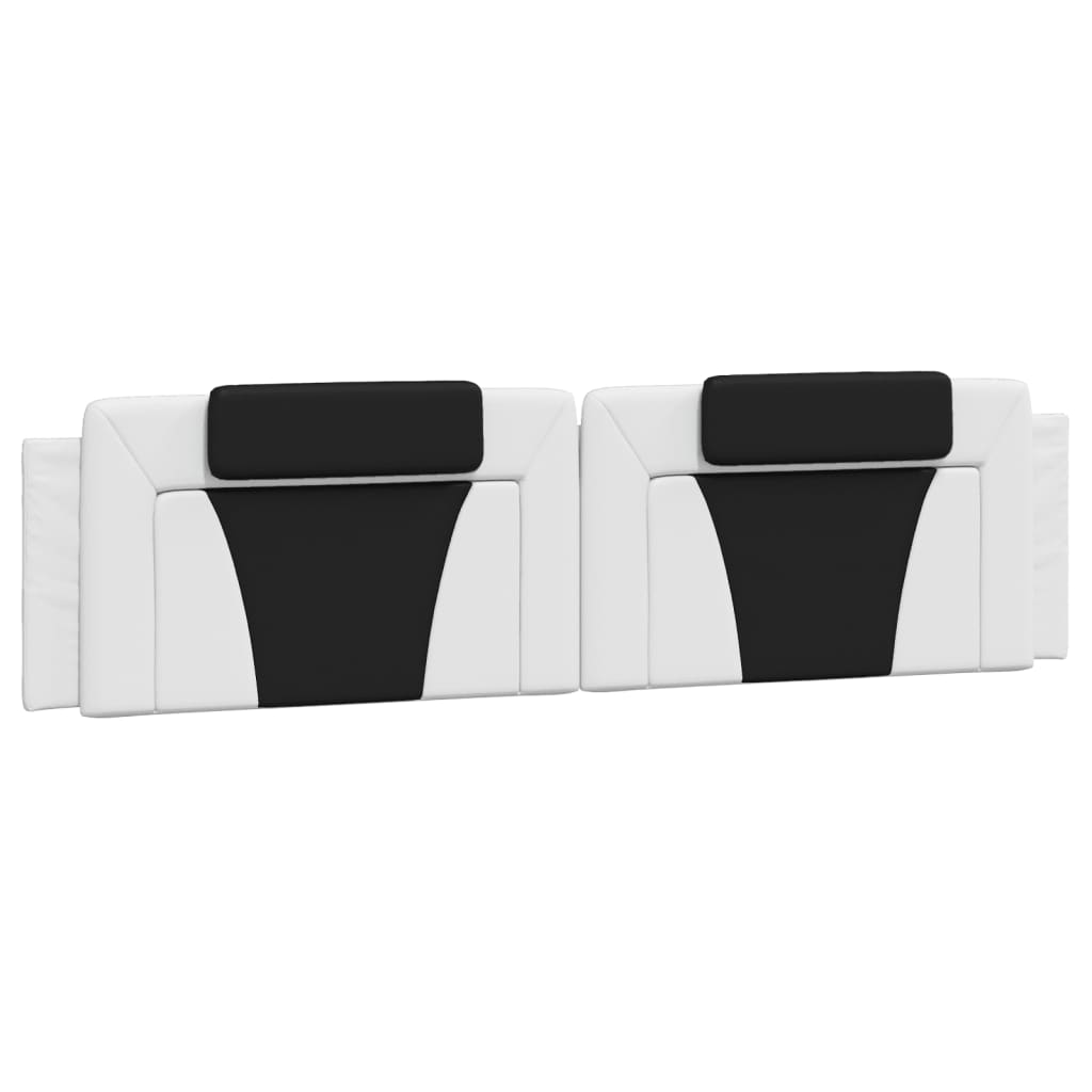 Bett "Viana" mit Matratze Weiß und Schwarz 200x200 cm Kunstleder