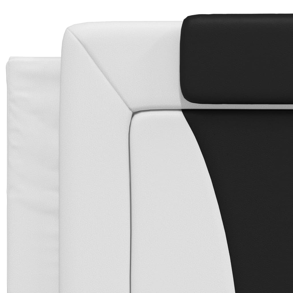 Bett "Viana" mit Matratze Weiß und Schwarz 200x200 cm Kunstleder