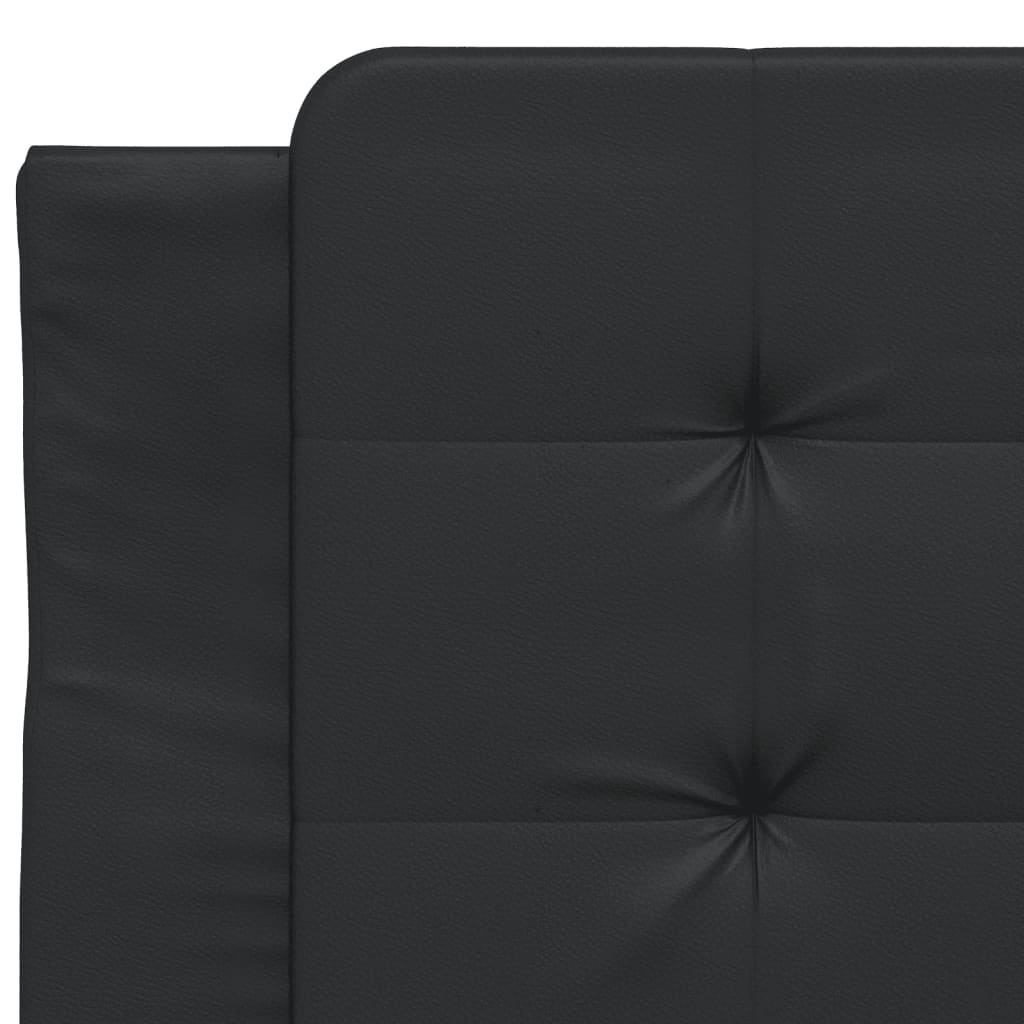 Bett mit Matratze Zadar Schwarz 80x200 cm Kunstleder