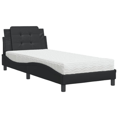 Bett mit Matratze Zadar Schwarz 90x190 cm Kunstleder