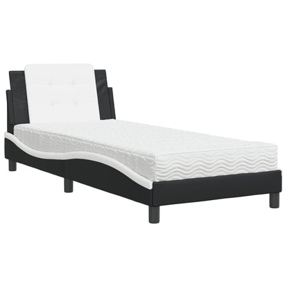 Bett mit Matratze Zadar Schwarz und Weiß 90x190 cm