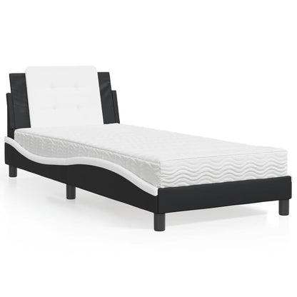 Bett mit Matratze Zadar Schwarz und Weiß 90x190 cm