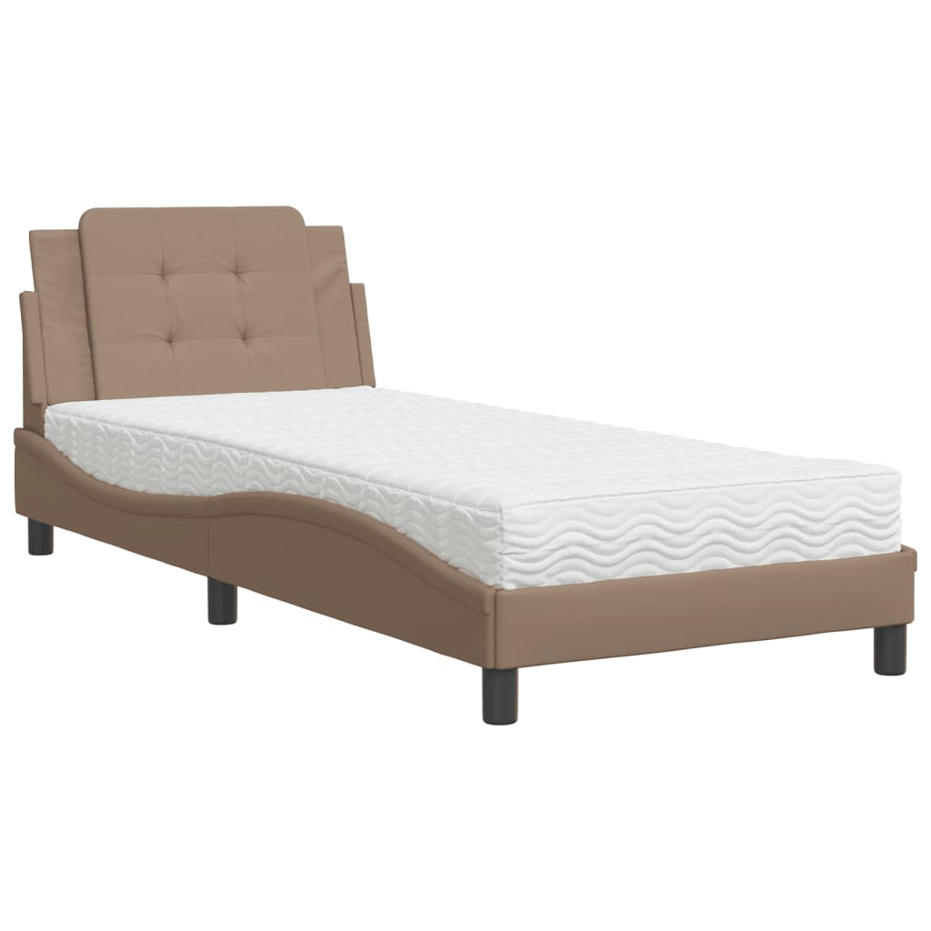 Bett mit Matratze Zadar Cappuccino-Braun 100x200 cm