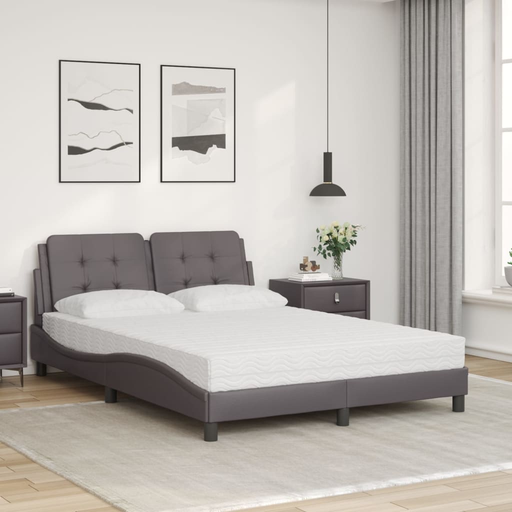 Bett mit Matratze Zadar Grau 120x200 cm Kunstleder