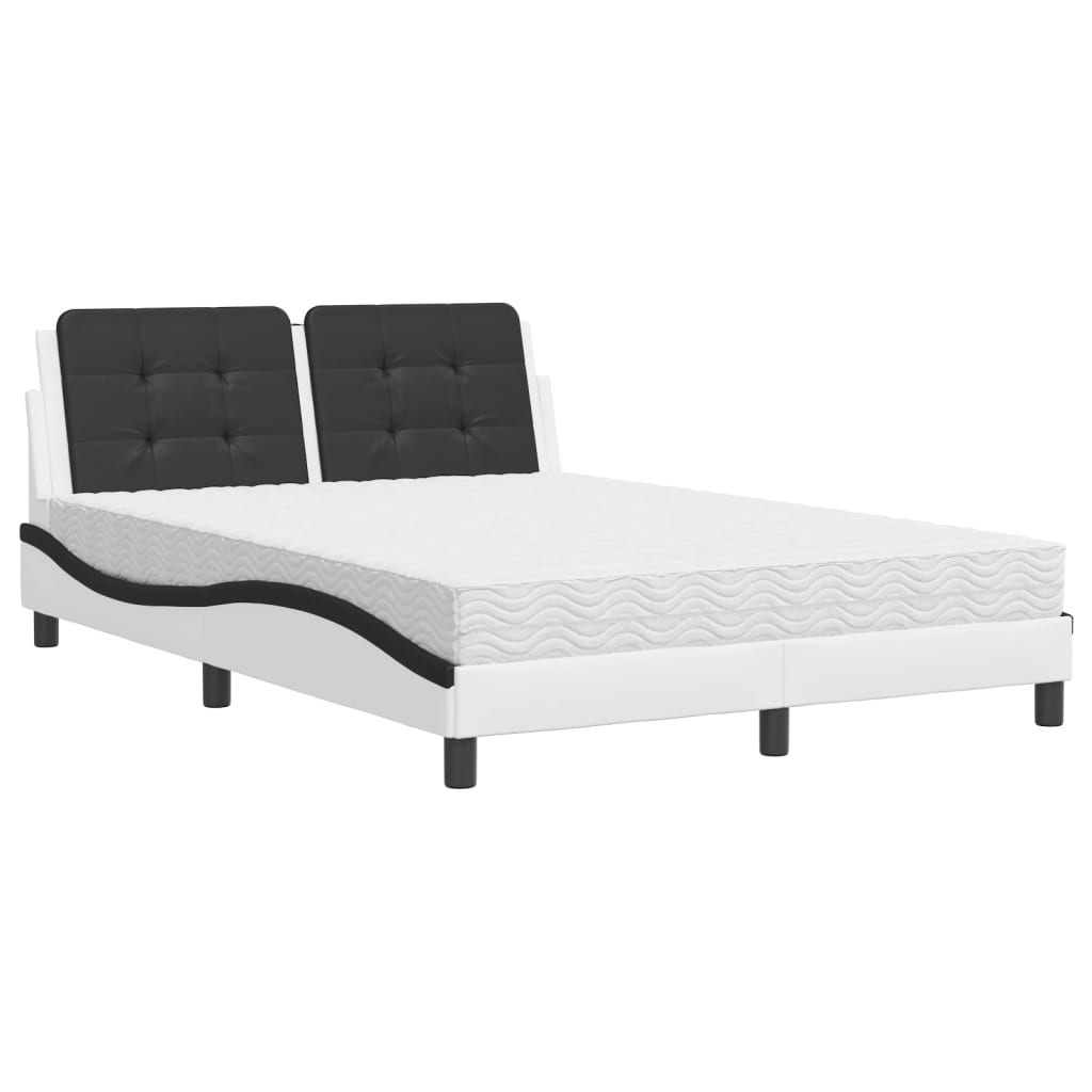 Bett mit Matratze Zadar Weiß und Schwarz 120x200 cm