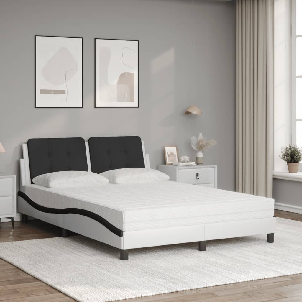 Bett mit Matratze Zadar Weiß und Schwarz 120x200 cm