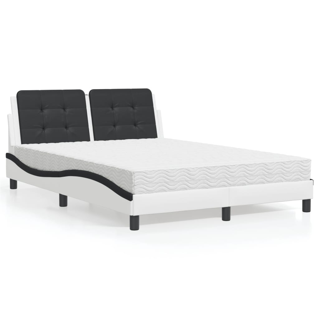 Bett mit Matratze Zadar Weiß und Schwarz 120x200 cm