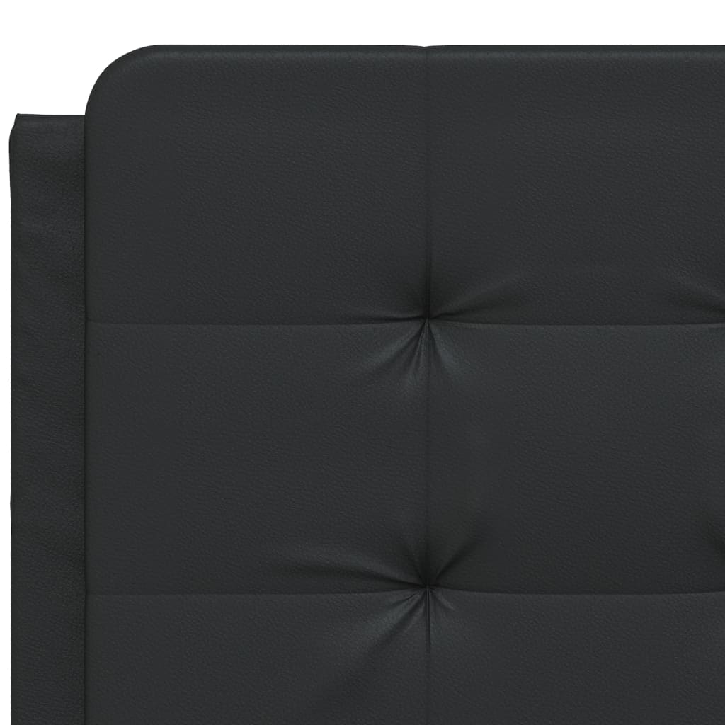 Bett mit Matratze Zadar Schwarz 140x190 cm Kunstleder