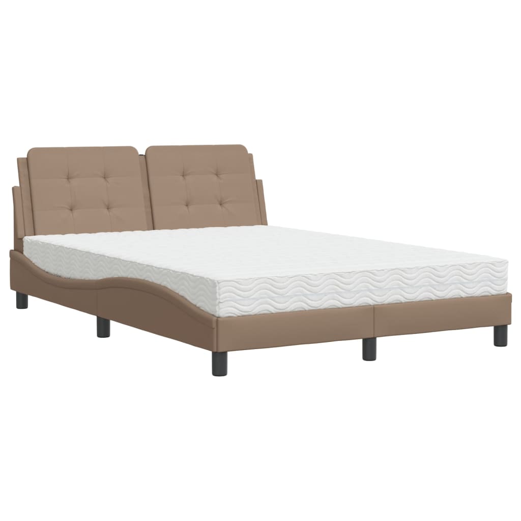 Bett mit Matratze "Zadar" Cappuccino-Braun 140x200 cm Kunstleder