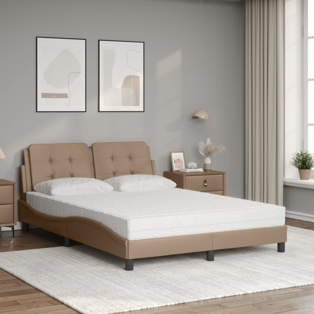 Bett mit Matratze "Zadar" Cappuccino-Braun 140x200 cm Kunstleder