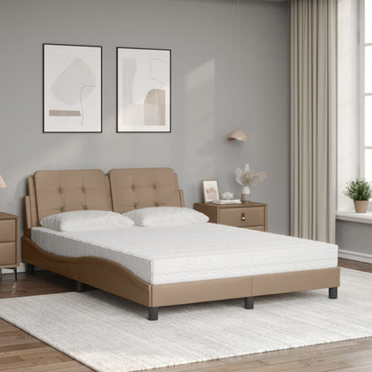 Bett mit Matratze Zadar Cappuccino-Braun 140x200 cm Kunstleder